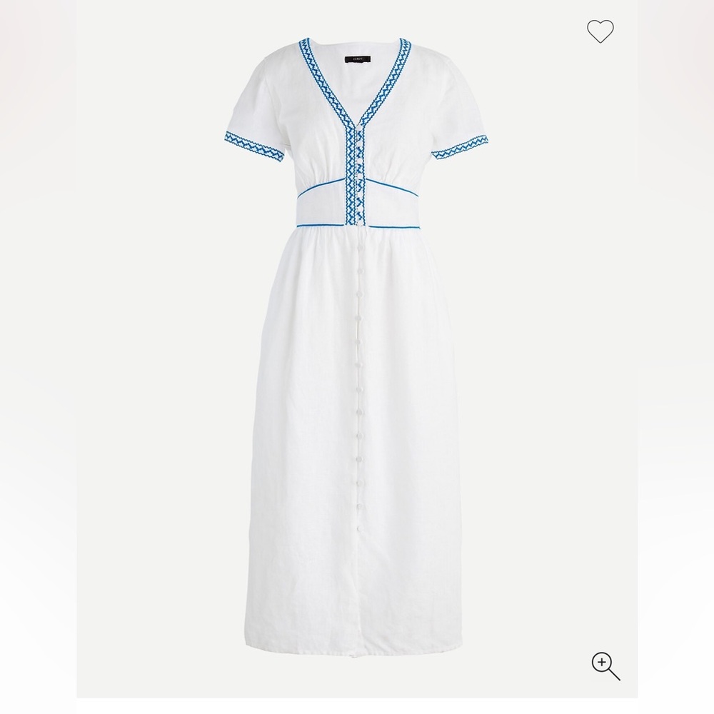 J. Crew White and Blue Maxi Dress